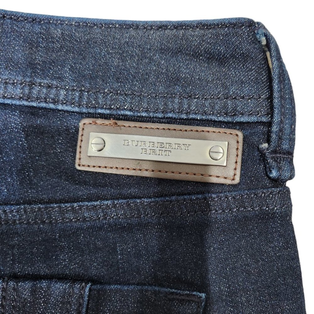 Burberry Brit Women’s Skinny Slim Kensington Mid-Rise Dark Wash Denim Size 24 - Picture 8 of 13